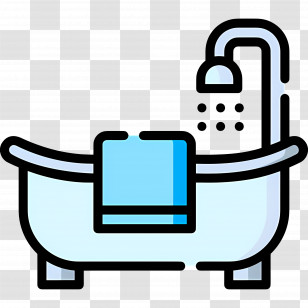 Bathtub - Bathtub With Towel And Shower Transparent PNG