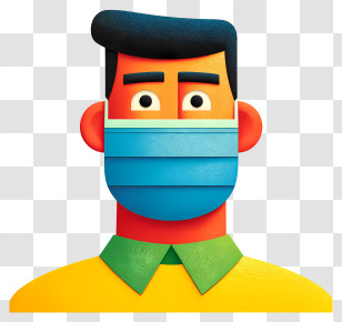 Surgical Mask - Masked Person Illustration Transparent PNG