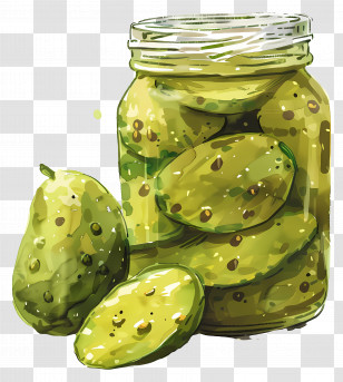 Green Mango Pickle - Jar Of Fresh Homemade Pickles Transparent PNG