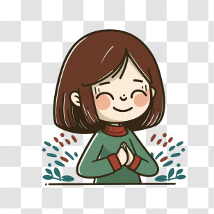 World Gratitude Day
 - Smiling Cute Girl Cartoon Illustration Transparent PNG