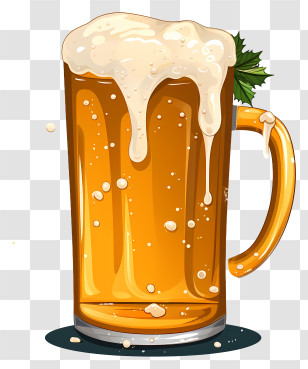 Beer - Frothy Beer Mug Illustration Transparent PNG