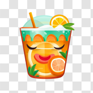 Tropical Drink - Smiling Orange Drink Transparent PNG