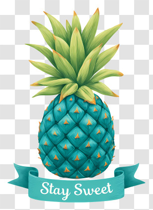 Pineapple Stay Sweet - Teal Pineapple 'Stay Sweet' Transparent PNG