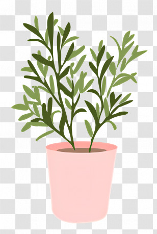 Tiny Leaf - Simple Potted Plant Transparent PNG