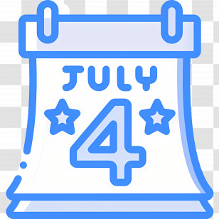 Number 4 - July 4 Calendar For Independence Day Transparent PNG
