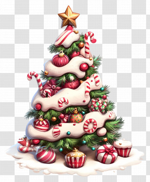 Christmas Tree - Beautifully Decorated Christmas Tree With Gifts Transparent PNG