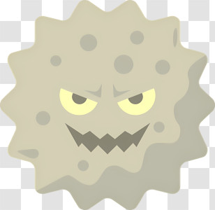 Sad Face - Angry Scary Virus Illustration Transparent PNG