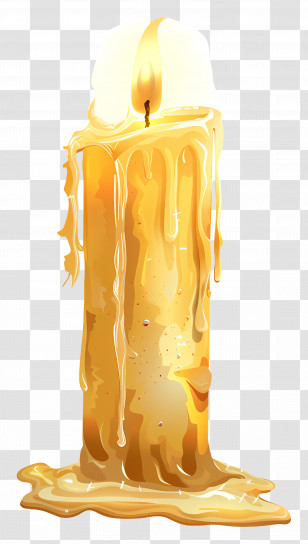 Candlelight - Melting Candle Illustration Transparent PNG
