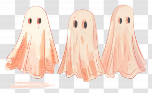 Halloween Ghost - Adorable Halloween Ghosts In Sheet Costumes Transparent PNG