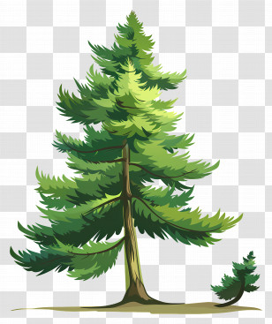 Pine Tree Silhouette - Tall Green Pine Tree In Nature Transparent PNG