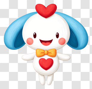 Cinnamoroll In A Heart - Cute Character With Heart And Bowtie Transparent PNG