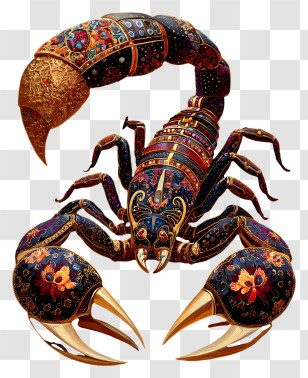 Futuristic Art - Jeweled Ornate Scorpion Illustration Transparent PNG