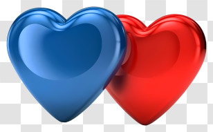 Hearts - Blue And Red Heart Symbols Transparent PNG