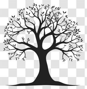 Tree Silhouette - Black Tree Silhouette Illustration Transparent PNG