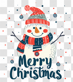 Christmas Snowman - Festive Snowman For Merry Christmas Greeting Transparent PNG
