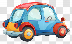 Cartoon Car - Colorful Cartoon Car Illustration Transparent PNG