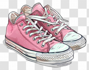 Pink Sneakers - Pink Sneakers In Casual Style Illustration Transparent PNG