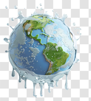 World Water Day - Earth And Water Splash Illustration Transparent PNG
