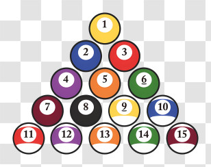 Icon - Set Of Billiard Balls In Triangle Formation Transparent PNG