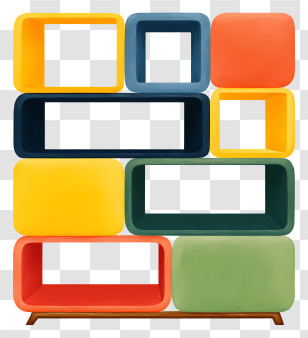 Colorful Shelves - Colorful Shelves Design Transparent PNG