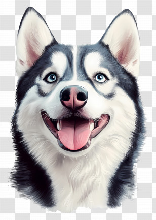 Dog Husky - Happy Husky Dog With Adorable Expression Transparent PNG