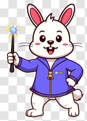 Halloween Bunny - White Rabbit With Magic Wand Transparent PNG