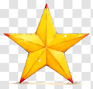 Watercolor Star - Yellow Star Cartoon Transparent PNG
