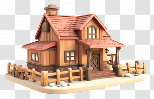 3d Ranch - Small Cute Doodle House Transparent PNG