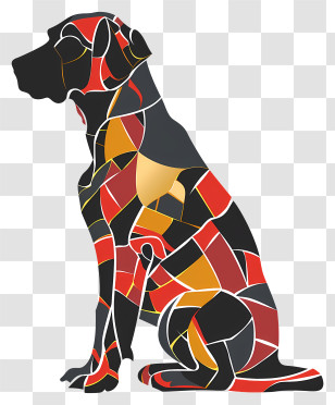 Dog Silhouette - Stained Glass Style Dog Illustration Transparent PNG