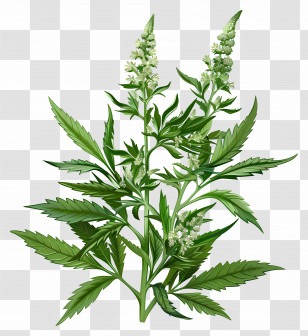 Mugwort - Green Plant With Flowers Transparent PNG