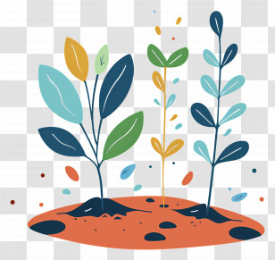 Seed Growing - Colorful Seedlings Shaping Growth Transparent PNG