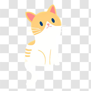 Cat - Cute Orange And White Cat Illustration Transparent PNG