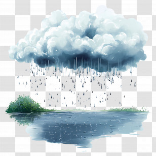 Rain - Rainy Cloud Over Water Transparent PNG