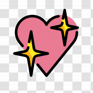 Sparkling Heart Emoji - Sparkling Heart Symbol Transparent PNG