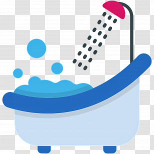 Bathtub - Bathtub Illustration With Bubbles Transparent PNG