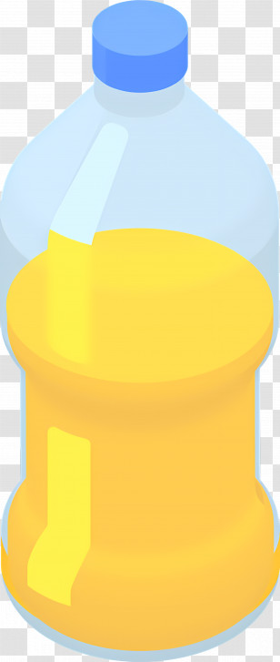 Water Bottle - Yellow Liquid Bottle With Blue Cap Transparent PNG