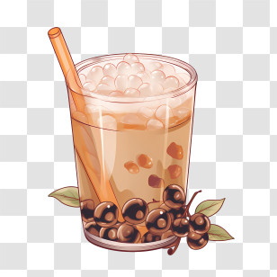 Bubble Milk Tea - Bubble Tea With Black Pearls Transparent PNG