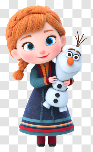Frozen Anna Holding Olaf - Girl Holding Snowman Transparent PNG