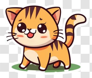 Cat - Cute Cartoon Cat Transparent PNG