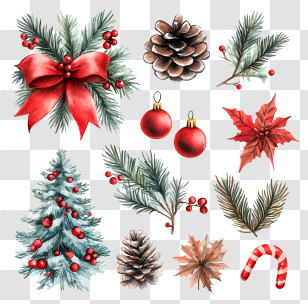 Christmas Decor - Festive Christmas Decorations And Ornaments Transparent PNG
