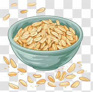Oats - Bowl Of Oats Illustration For A Healthy Breakfast Concept Transparent PNG