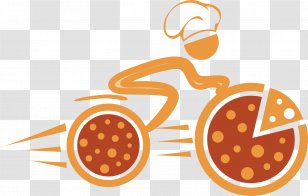 Homemade Pizzas Logo Delivery - Flavor - Orange Pizza Bike Transparent PNG