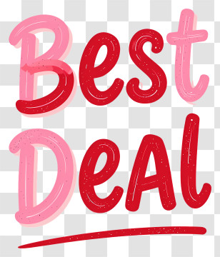 Best Deal Pink Handwritten Banner Transparent PNG