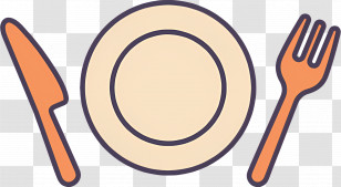 Plate With Knife And Fork - Plate With Knife And Fork In Flat Style For Dining Themes Transparent PNG
