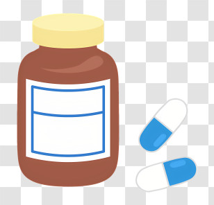 Health - Medicine Bottle With Capsules Transparent PNG