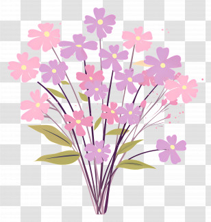 Pink Wildflower Bouquet - Pink Flower Bouquet Transparent PNG
