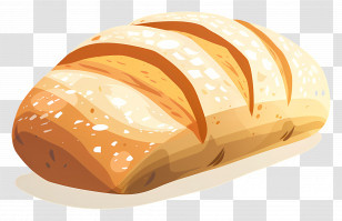 Whole Wheat Bread - Golden Artisan Bread Loaf Illustration Transparent PNG