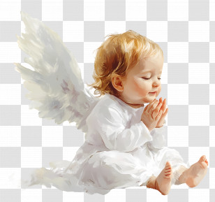 Baby Angel - Baby Angel With Wings Praying Transparent PNG