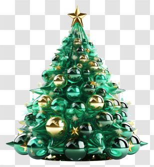 Christmas Tree - Festive Christmas Tree With Ornaments Transparent PNG