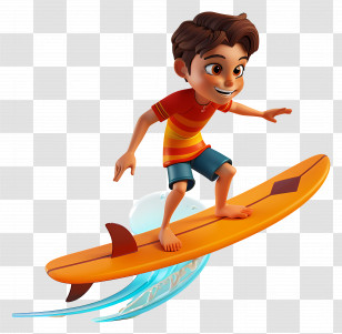 Surfing - Boy Surfing On Wave Transparent PNG